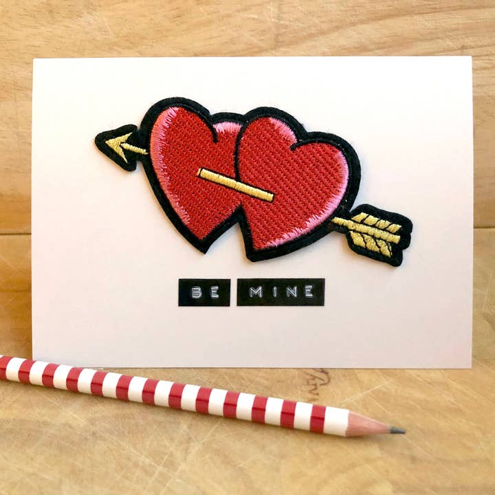 Be Mine Iron on Patch Card for wholesale by Samantha Morris