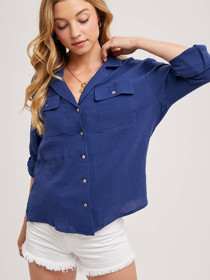 BUTTON UP COTTON SHIRT for wholesale by Bluivy