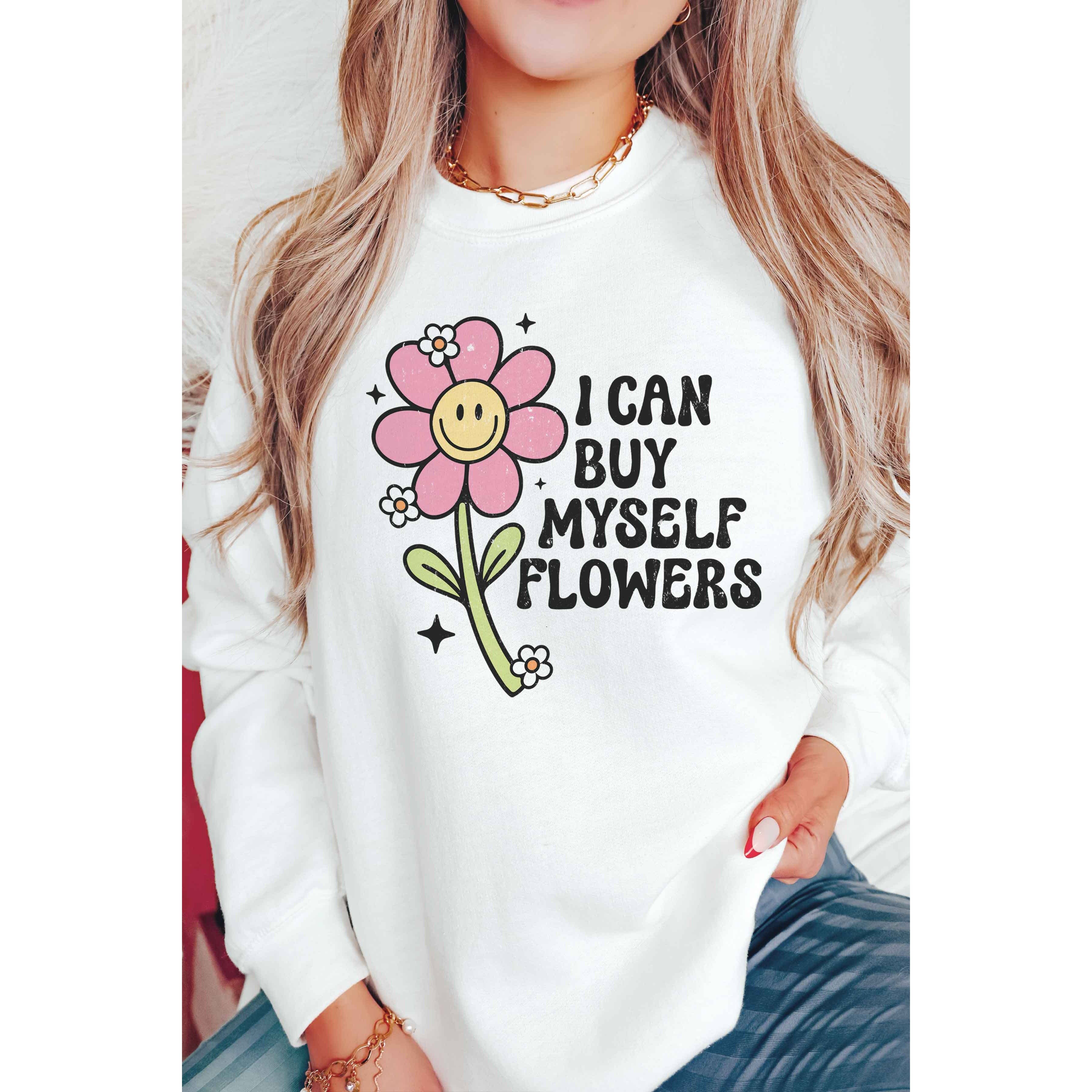 BLUME & CO. - Vente Sweat-shirt à imprimés – femme - Sweatshirt graphique I CAN BUY MYSELF FLOWERS3