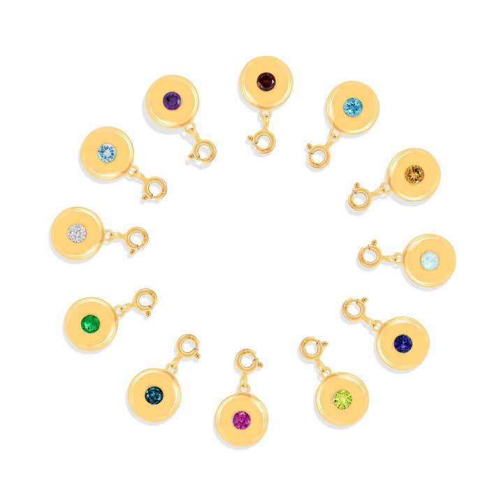 Halskædevedhæng med forgyldt sølv og naturlig fødselssten for engroshandel hos FCJ Jewelry LLC