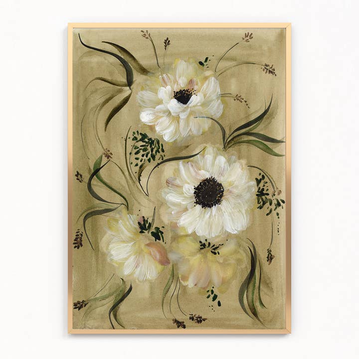 White Anemone I | Floral Art Print for wholesale by Ramya Art Design