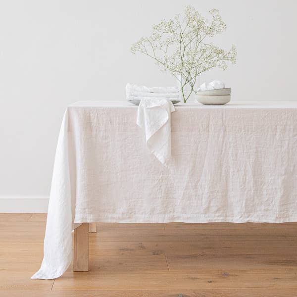 LinenMe - Vente Serviettes de table en tissu - Serviette en lin Optical White Stone Washed1