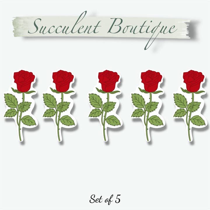 Set di Adesivi Rose di San Valentino per la vendita all'ingrosso da parte di Succulent Boutique