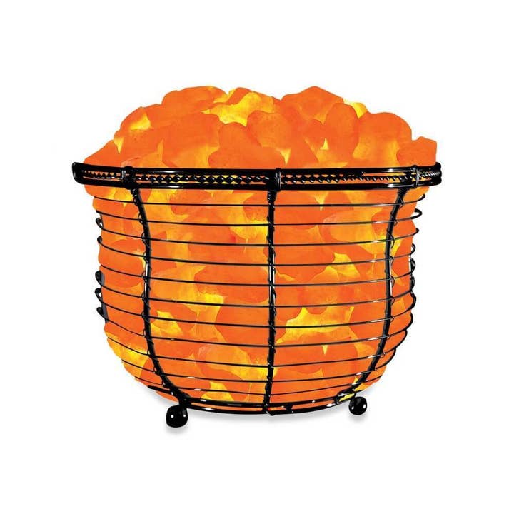 Himalayan Trading Co.® - Wholesale Salt Lamp - Basket Himalayan Salt Rock Lamp With Salt Chunks- Pink Salt