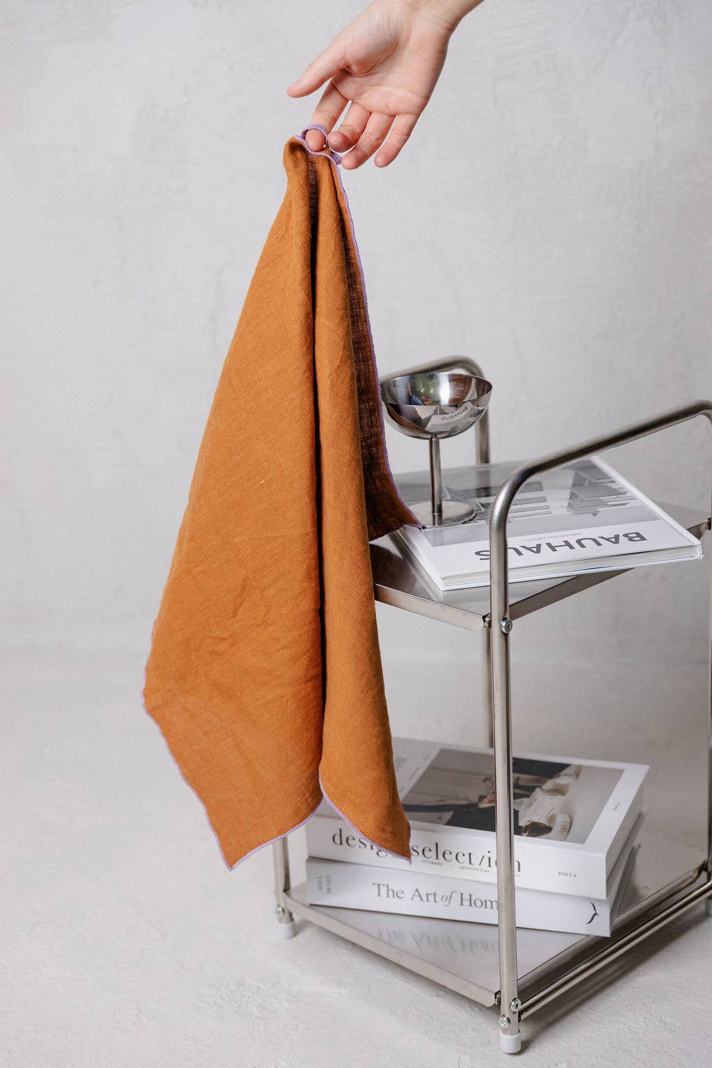 dodesign - Wholesale Tea Towel - Linen Tea Towel (dish towel) / Clay & Lilac contrast detail1