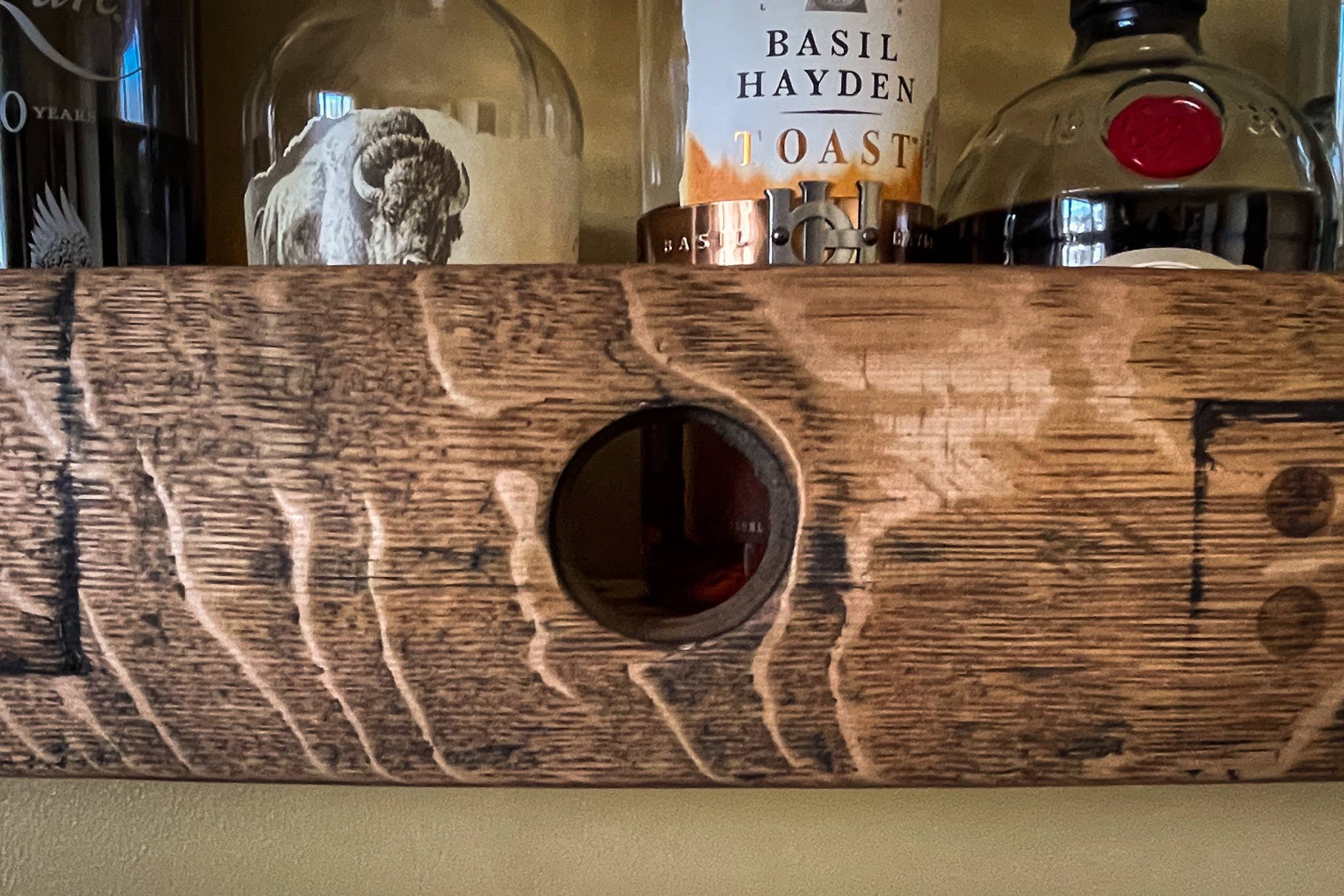 Whiskey, Wine & Design - Wholesale Wall Mounted Shelf - FLOATING LIQUOR SHELF from Whiskey Barrel1