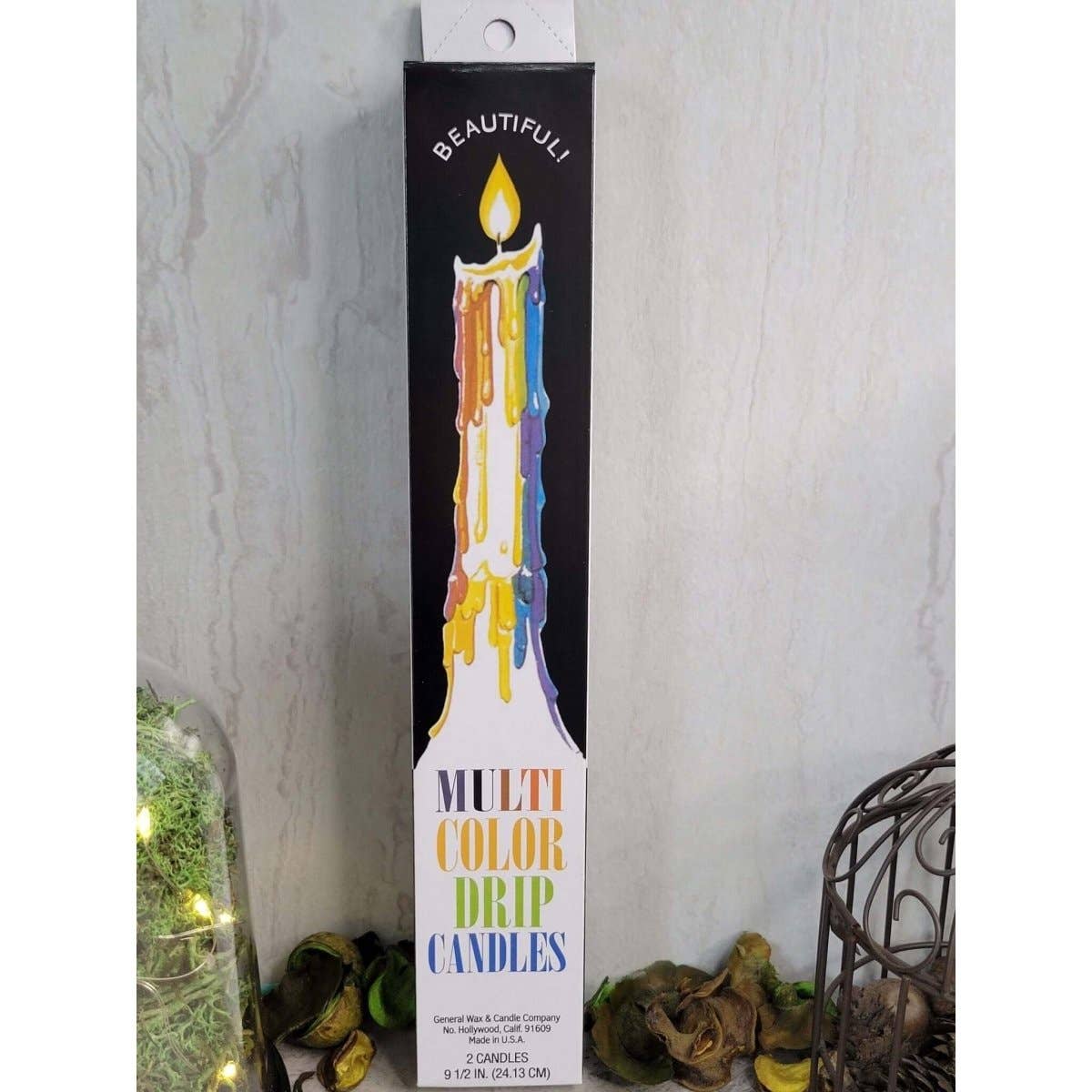 My Magic Place Shop - Wholesale Tapered Candle/Candlestick - Multi-Color Drip Taper Candles/ Color Taper Candles/ Pack of5