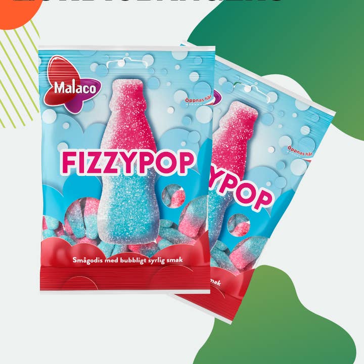 Malaco Swedish Candy Bags 85g Fizzy Pop Bottles  for wholesale by Nordicbangers - Swedish Candy Supply