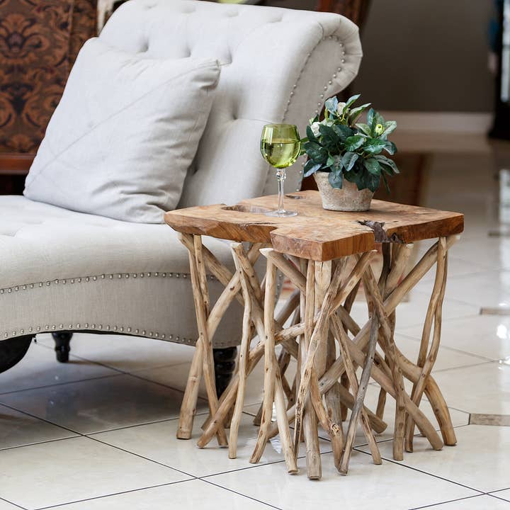 Garden Age Supply - Wholesale Side Table - Teak Branched-Out Side Tables4