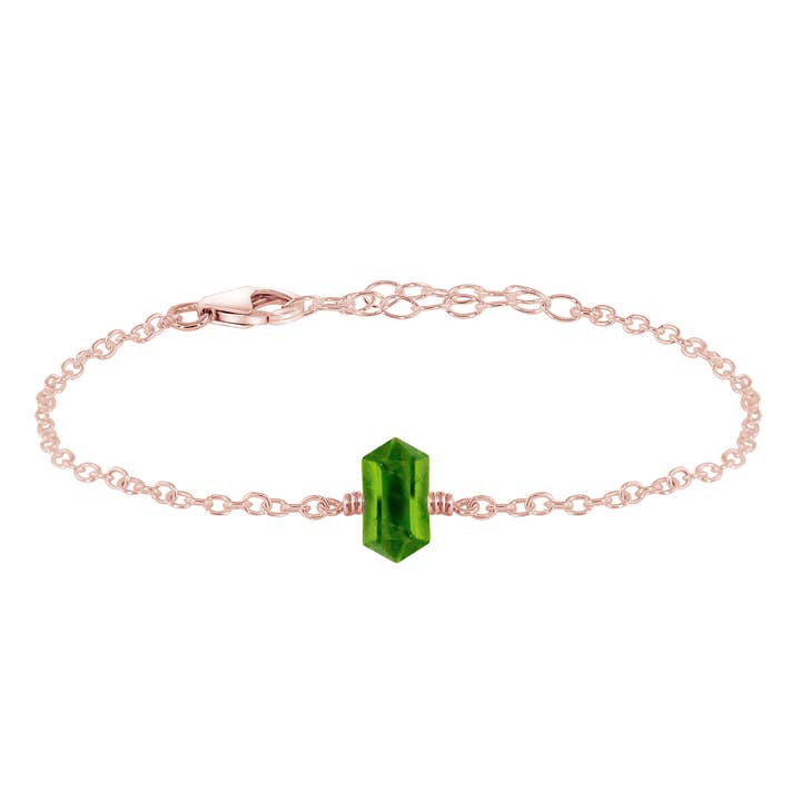 Luna Tide - Wholesale Charm/dangle bracelet - Peridot Double Terminated Mini Crystal Point Bracelet3