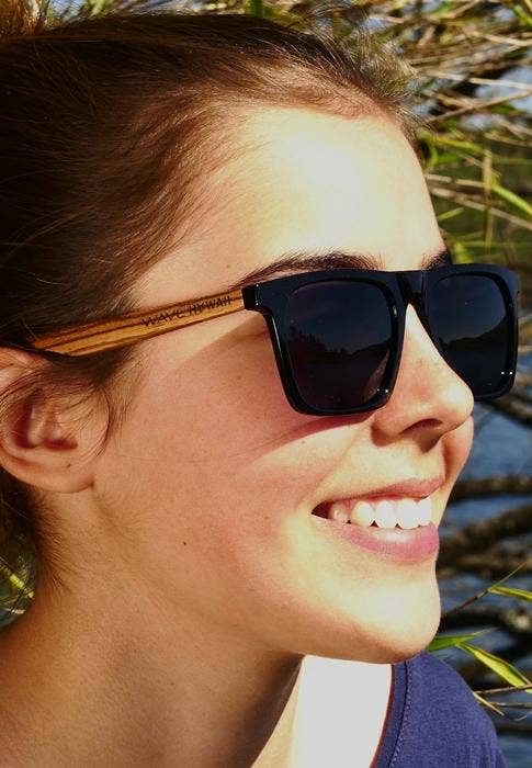 WAVE HAWAII - Vente Lunettes de soleil – unisexe - Lunettes de soleil WAVE HAWAII Tobo en bois de zébrano3