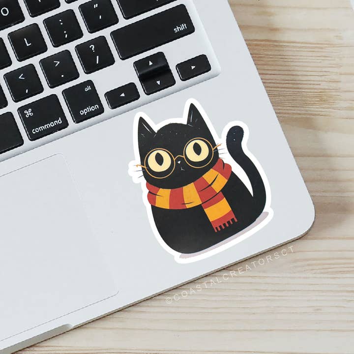 Coastal Creators of Connecticut - Wholesale Phone & Laptop Stickers - Harry Potter Cat Laptop, Phone, Kindle, Water Bottle Sticker