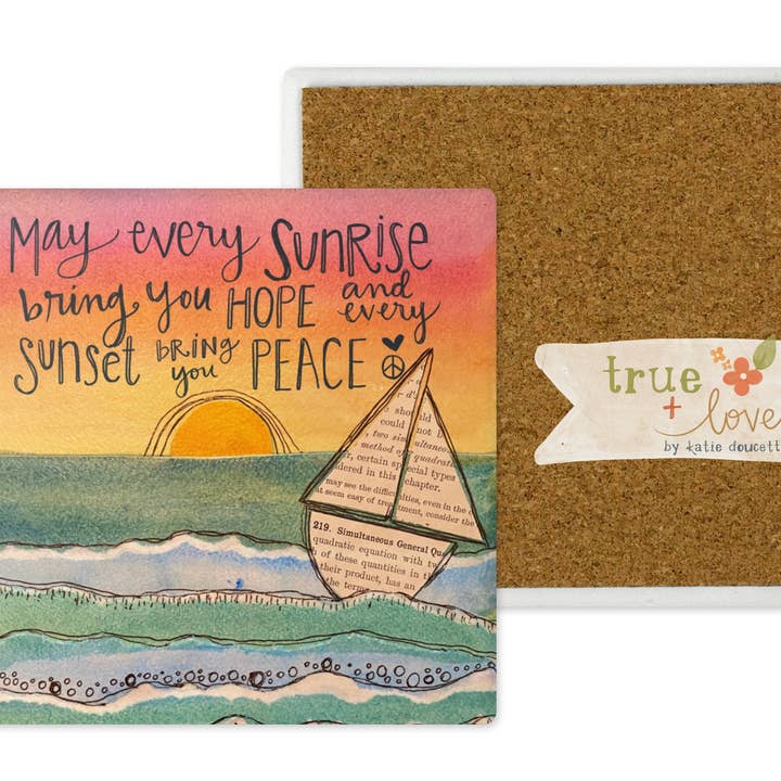 Sunrise Sunset Coaster for wholesale by True and Lovely (formerly polka dot mitten)