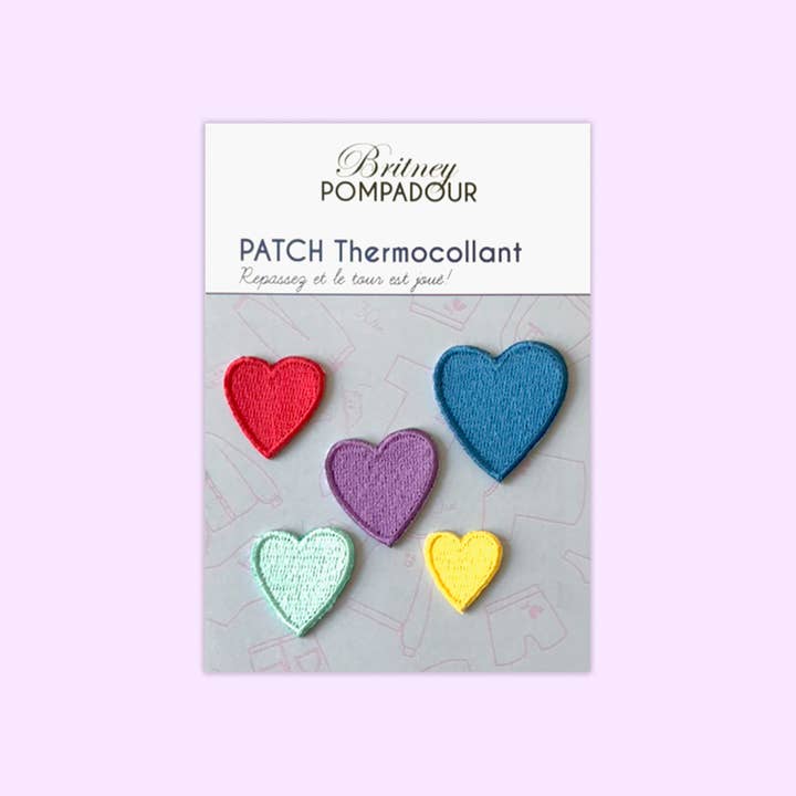 Britney Pompadour - Broderie - Embroidery kit - Wholesale Patch - Coeurs, Patch thermocollant brodé, écusson1