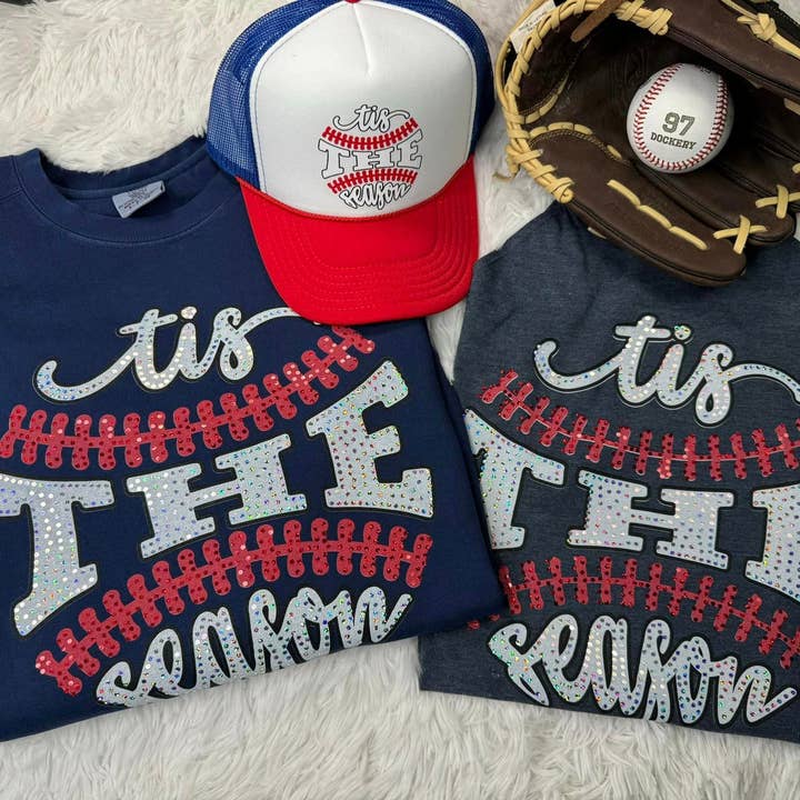 Tis The Season Baseball Spangle Rocker Tank for wholesale by MidWest Tees