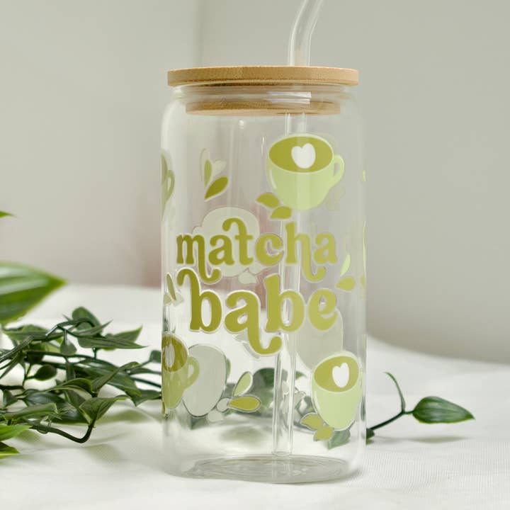 the cute cloud - Wholesale Drinking Glass/Cup - Glass Cup matcha babe