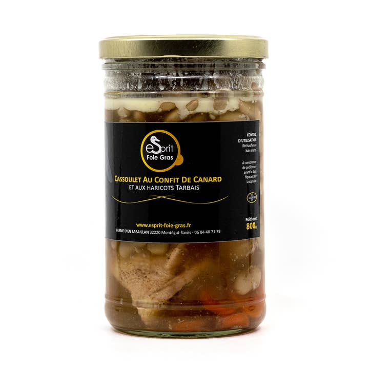 Esprit Foie Gras - Wholesale Preserves - Cassoulet with candied duck sleeves 800 g0