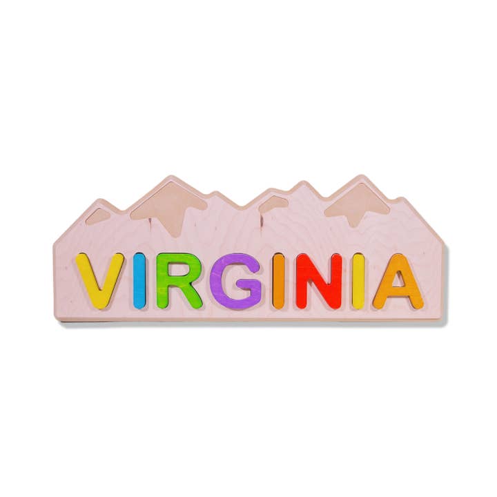 Custom Personalized Wooden Name Puzzle - Mountain Landscape for wholesale by BeginAgain