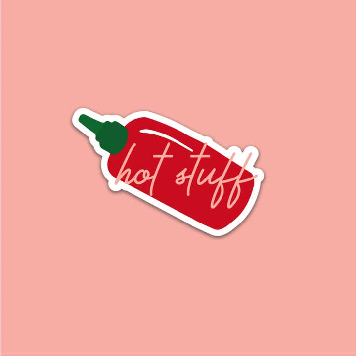 Hot Stuff, Hot Sauce Sticker for wholesale by Corinne Katlyn Designs