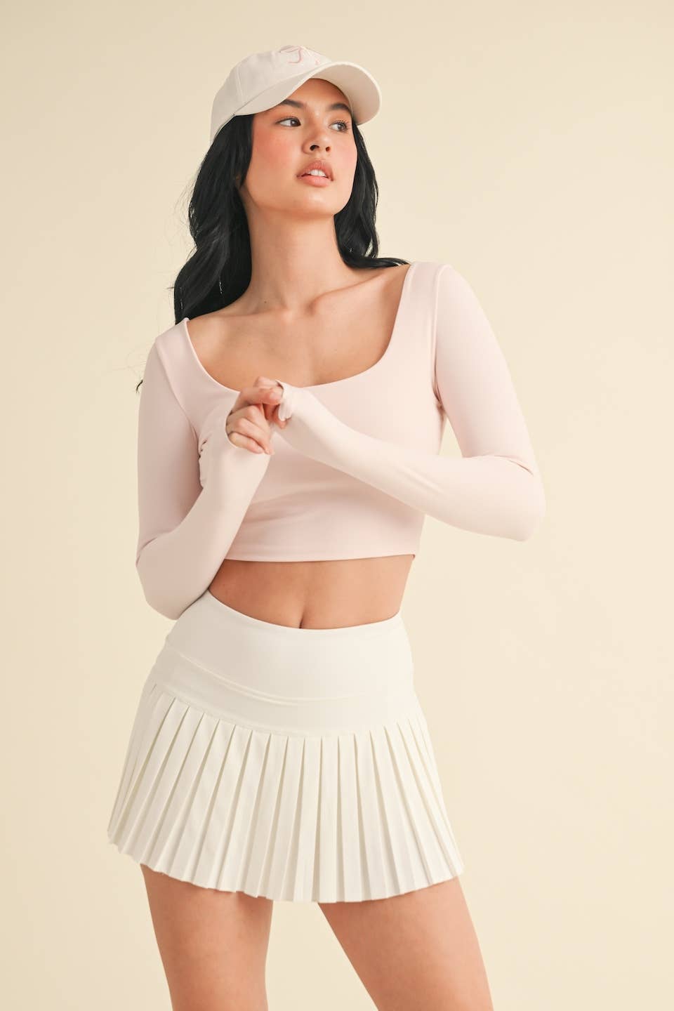 KIMBERLY C - Wholesale Athletic Top - Women's - Balletcore Long Sleeve Square Neck Top75