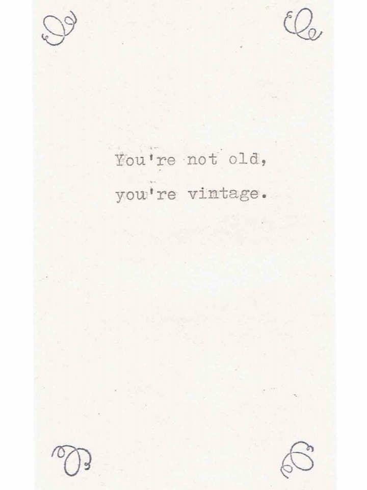 Carte d'anniversaire drôle You're Not Old You're Vintage | Sarcastic Old Age Humor pour la vente par BlueSpecsStudio
