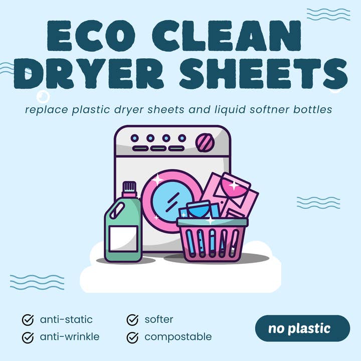 Symbiotic Products LLC - Wholesale Dryer Sheets - Dryer Sheets - Eco Clean - Bulk Display - 200 Large Sheets