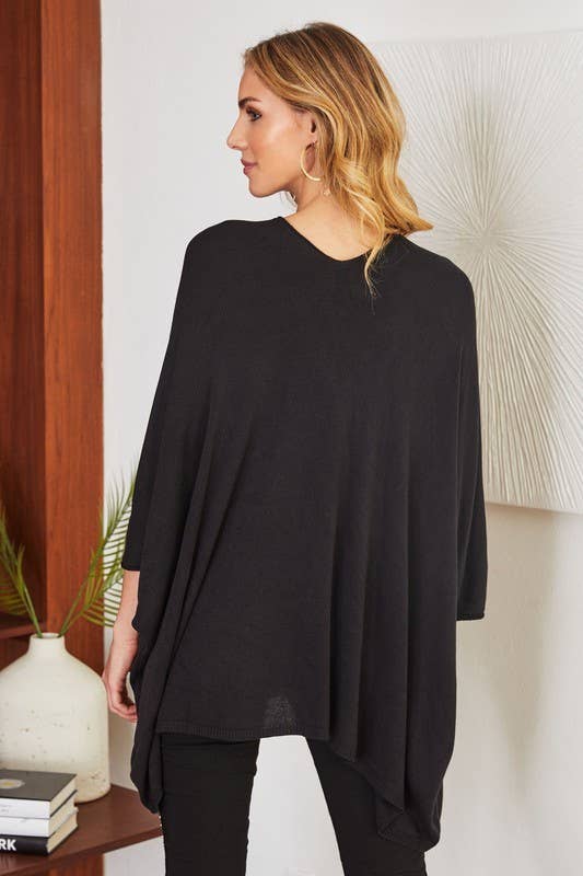 VENTI6 – Túnica - Mulher por atacado – TOP DE MALHA LEVE OVERSIZED COM DECOTE EM V DRAPEADO (2920)11