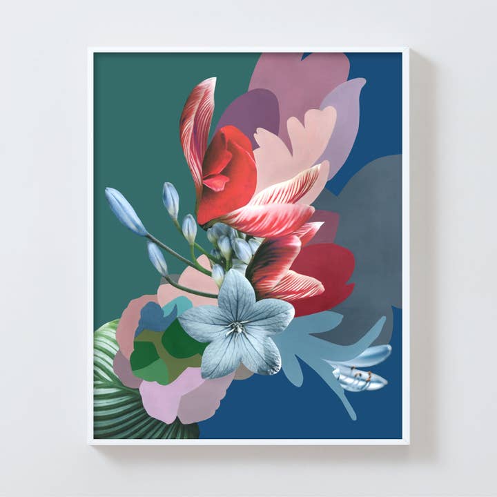 Draw The Line No. 4 - Impression d'art floral abstrait pour la vente par Dana McClure Studio