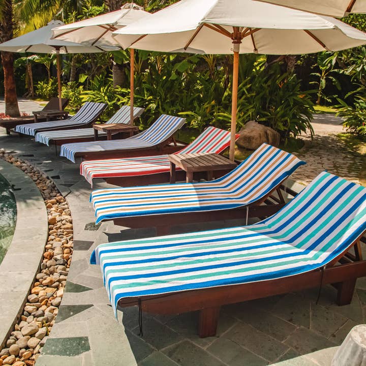 Cabo Cabana Lounge Chair Covers (2 pack) 8" Fitted Pocket for wholesale by Arkwright Home