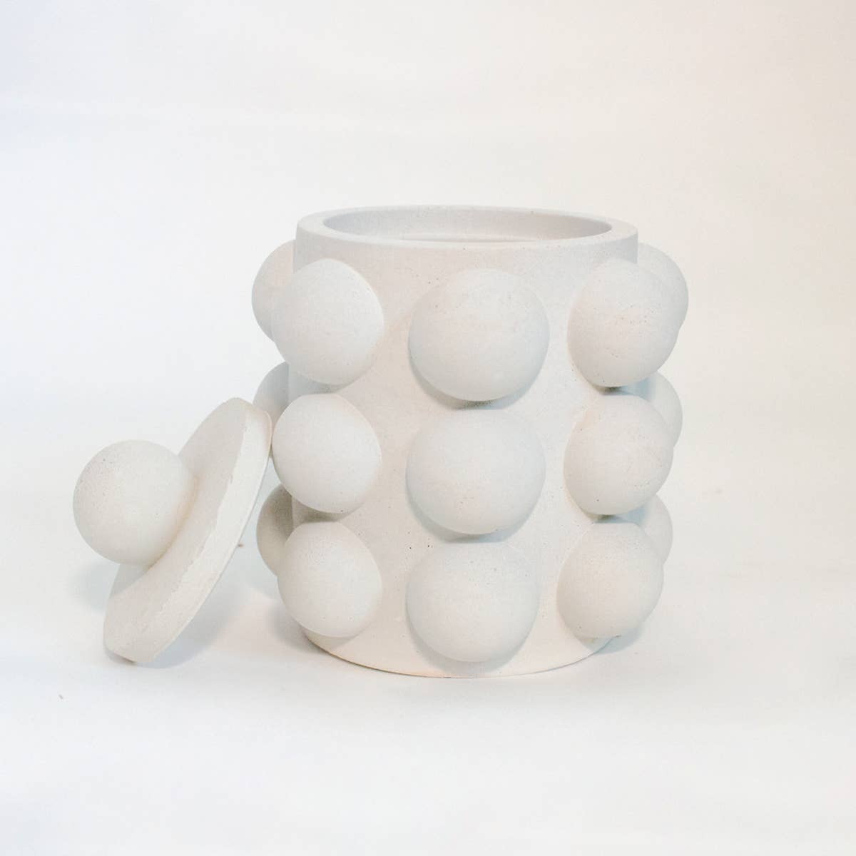 Moderniche - Vente Bougeoirs - Pot à bougie en béton vide de 8 oz avec couvercle en option - Style à bulles11