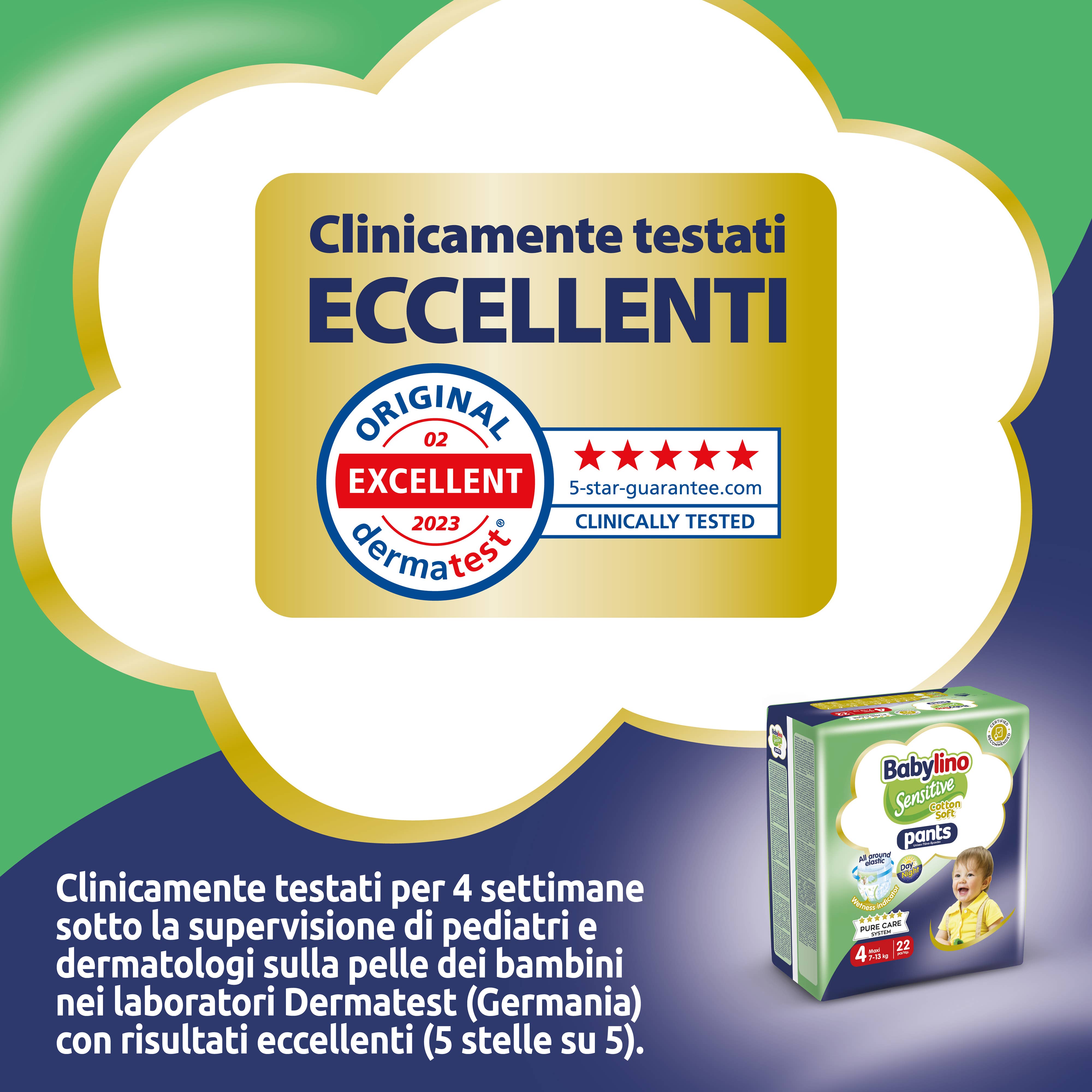 Babylino – Großhandel Windel (nicht aus Stoff) – Baby – Babylino Sensitive Cotton Soft, Windelhöschen Größe 4, 22 Stück8