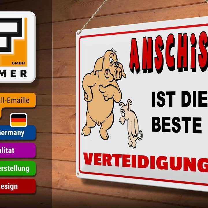 Femer - Wholesale Sign - Tin sign saying 40x30 cm Anschiss is best defense decorative sign2