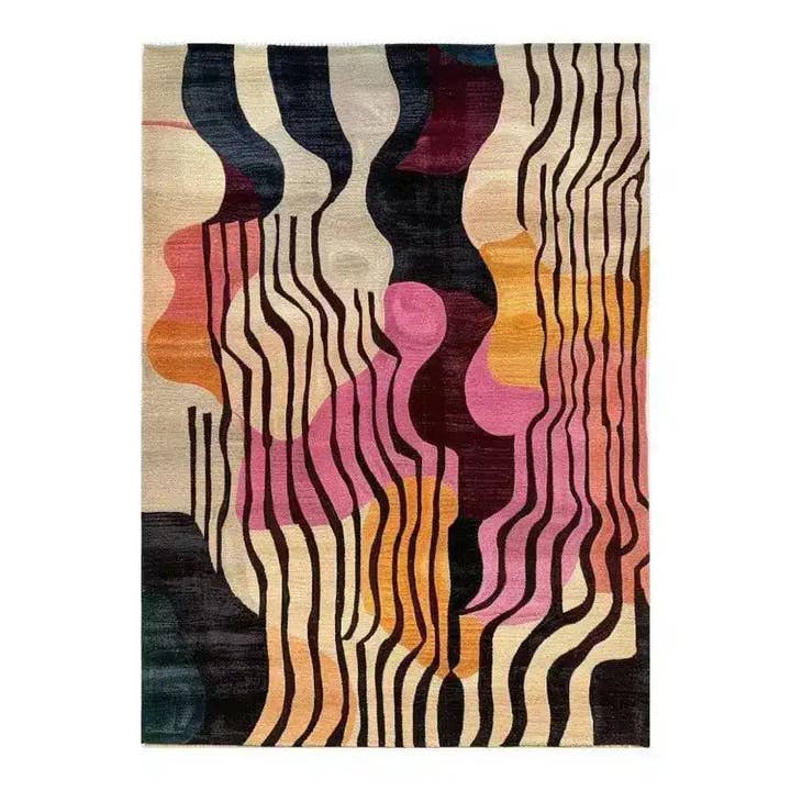 Layered Abstract Hand Tufted Rug for wholesale by Maia Homes