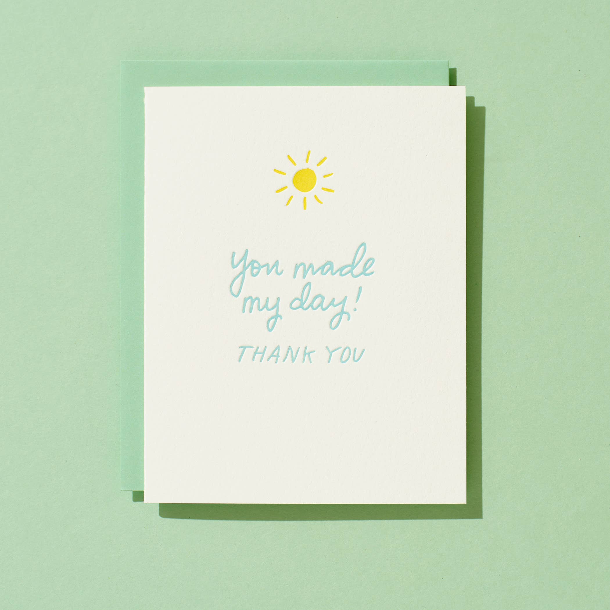 Shorthand Press - Wholesale Thank You Card - Made My Day Thanks - Letterpress Greeting Card1