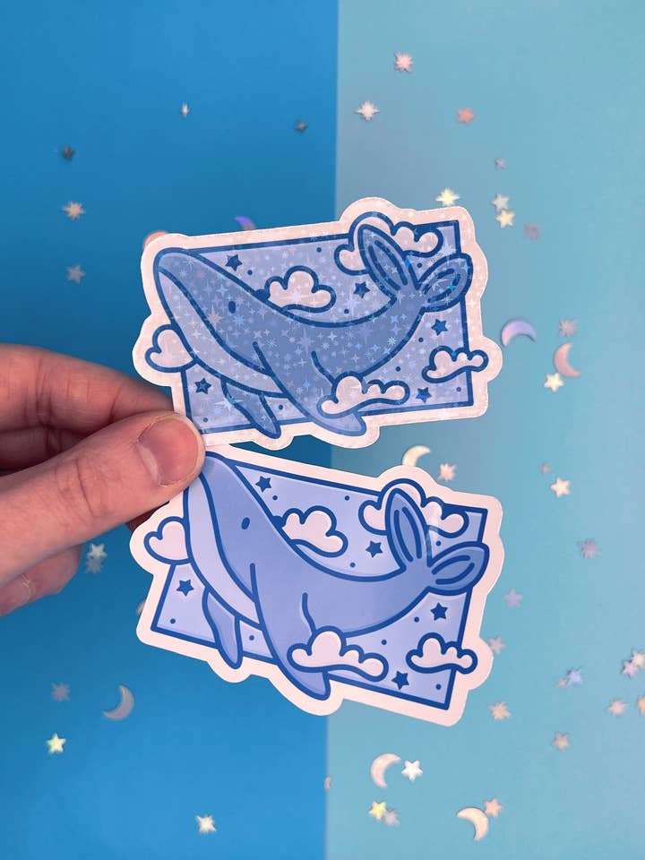 Celestial Whale Single Sticker for wholesale by Poppodopolis