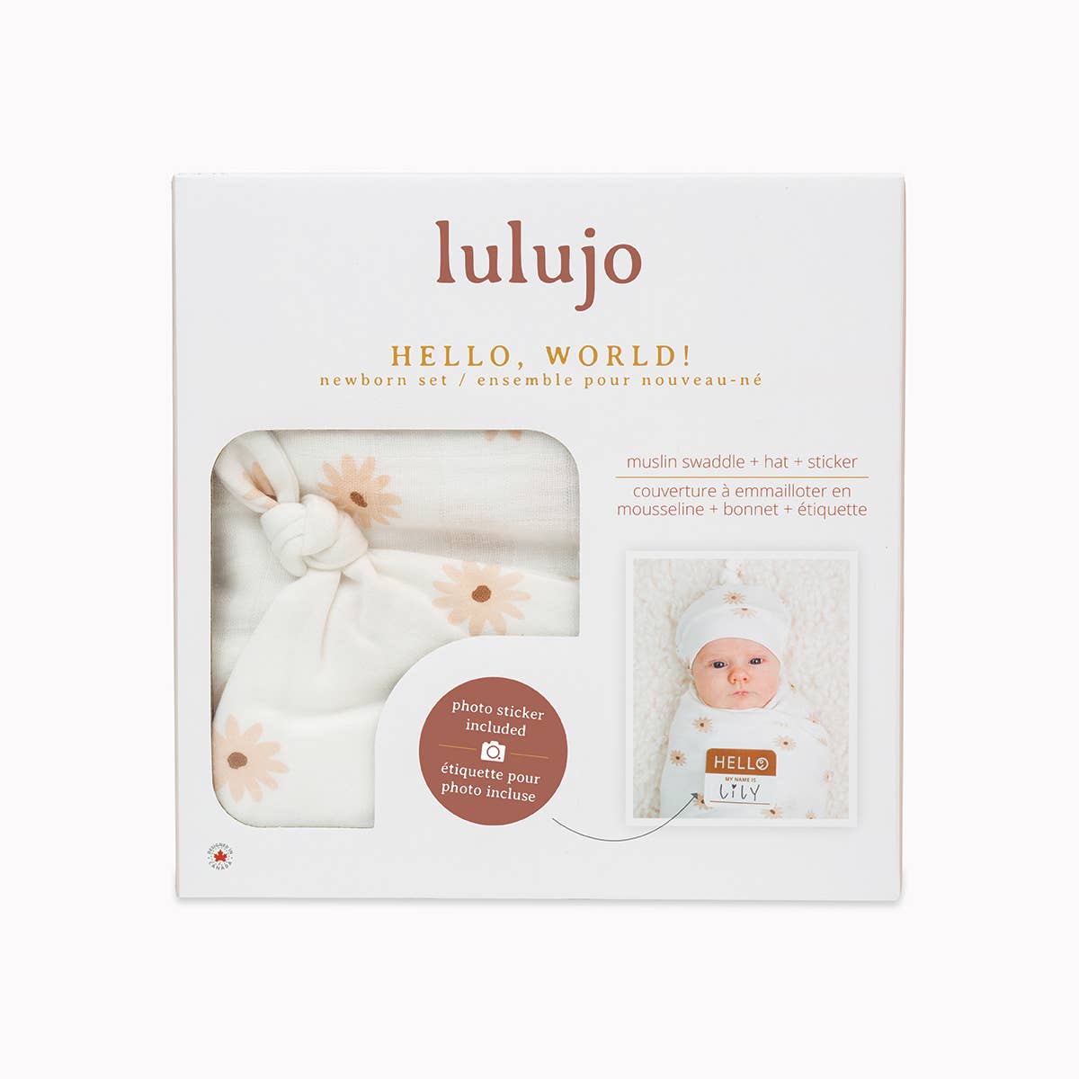 Lulujo Baby - Wholesale Swaddle Set - Baby - Hello World Newborn Set – Daisies0