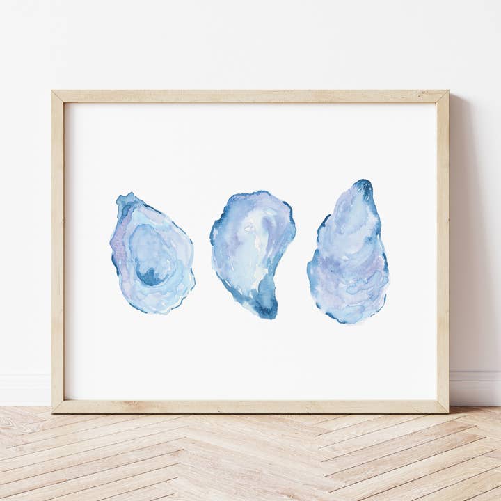 Kunstdruk met waterverf voor mosselen | Kunst aan de muur van Oyster Shell voor wholesale door Gert & Co