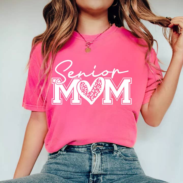 TEELUX - Wholesale Sublimation Transfer - (Shirt not included) Senior Mom - WHITE Screen print Transfer1