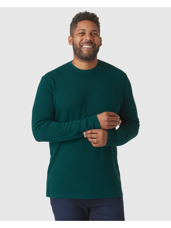 True Classic - Wholesale T-Shirt - Men's - Long Sleeve Shirt | Waffle | Crew Neck | Evergreen Heather