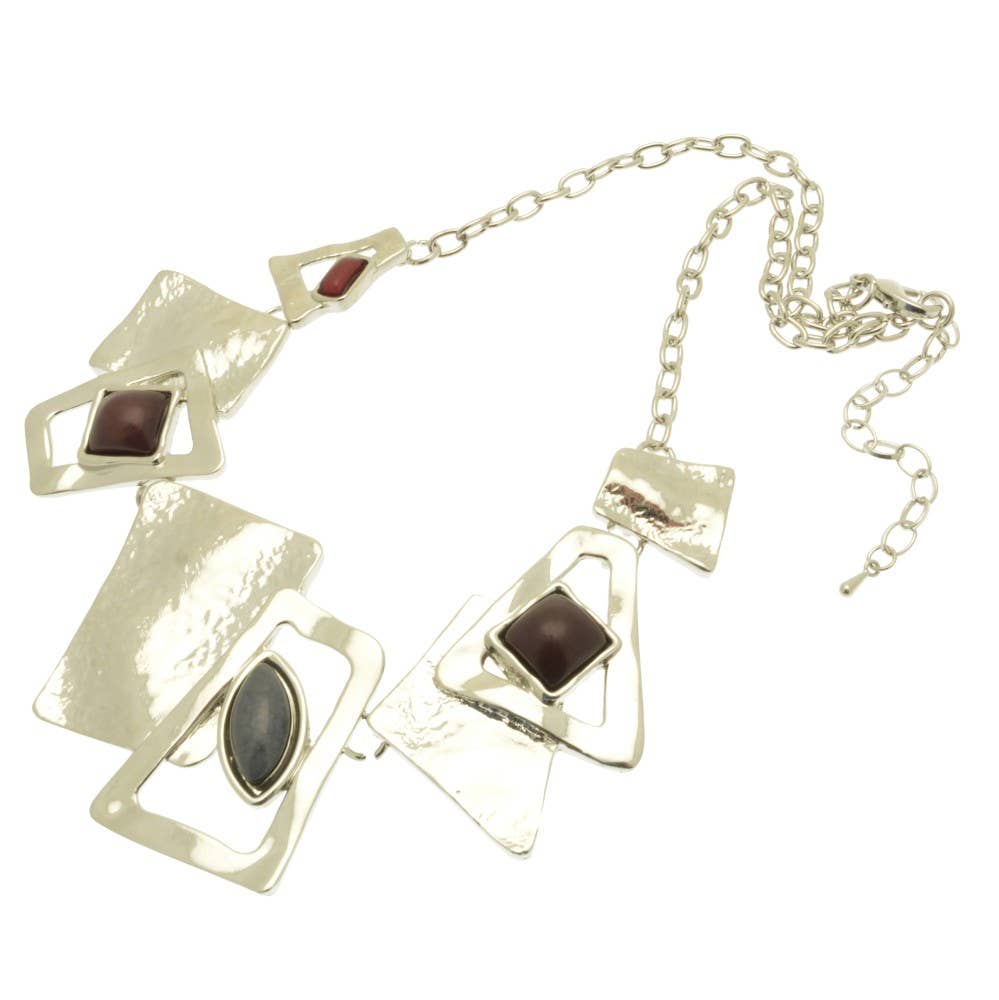 Miss Milly Limited - Wholesale Pendant/Charm Necklace - Silver and Resin Statement Necklace0