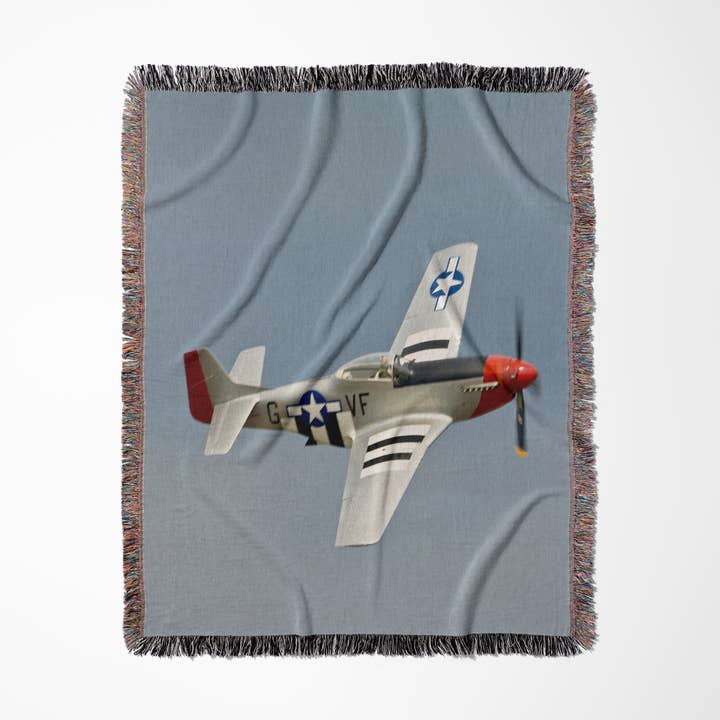 3dRose, P-51D Mustang Jachtvliegtuig WWII oorlogsvliegtuig - US50 BFR0014 - Bernard Friel, Deken voor wholesale door 3dRose