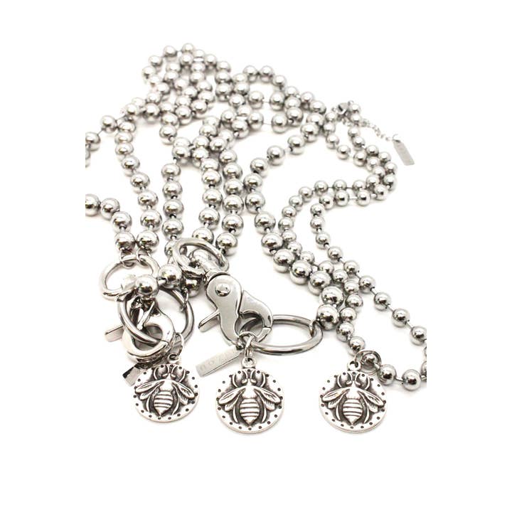 Collier chaîne en argent convertible avec pendentif abeille pour la vente par LIZOU