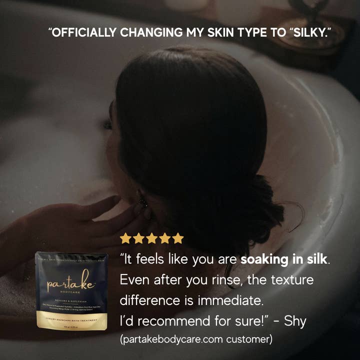 Partake Bodycare - Wholesale Bath Soak/Milk - The Skincare Soak™ – Foaming Bath Soak for Sensitive Skin5