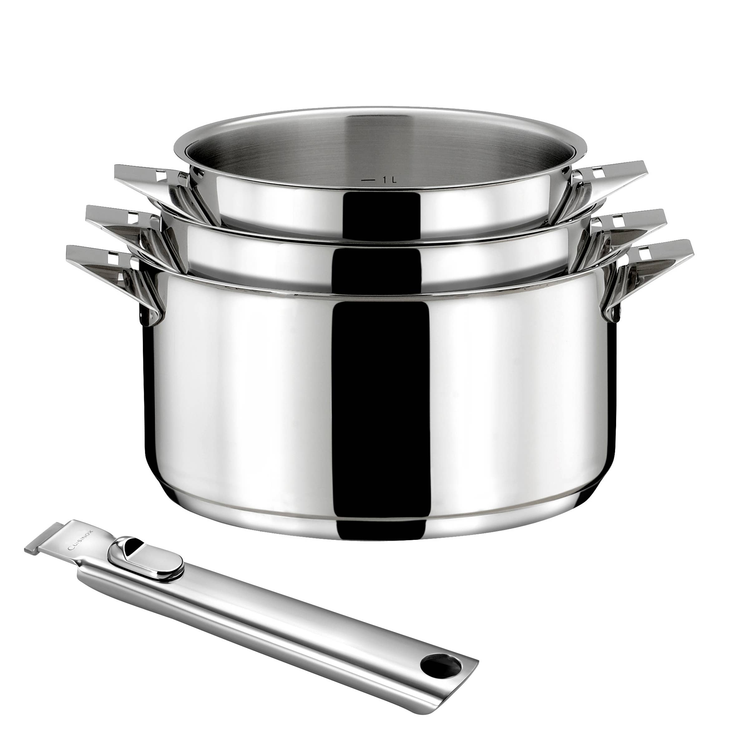 Amefa Couzon - Wholesale Cookware Set - ECLIPSE Series of 3 Saucepans 16/18/20cm Stainless Steel with Handle0