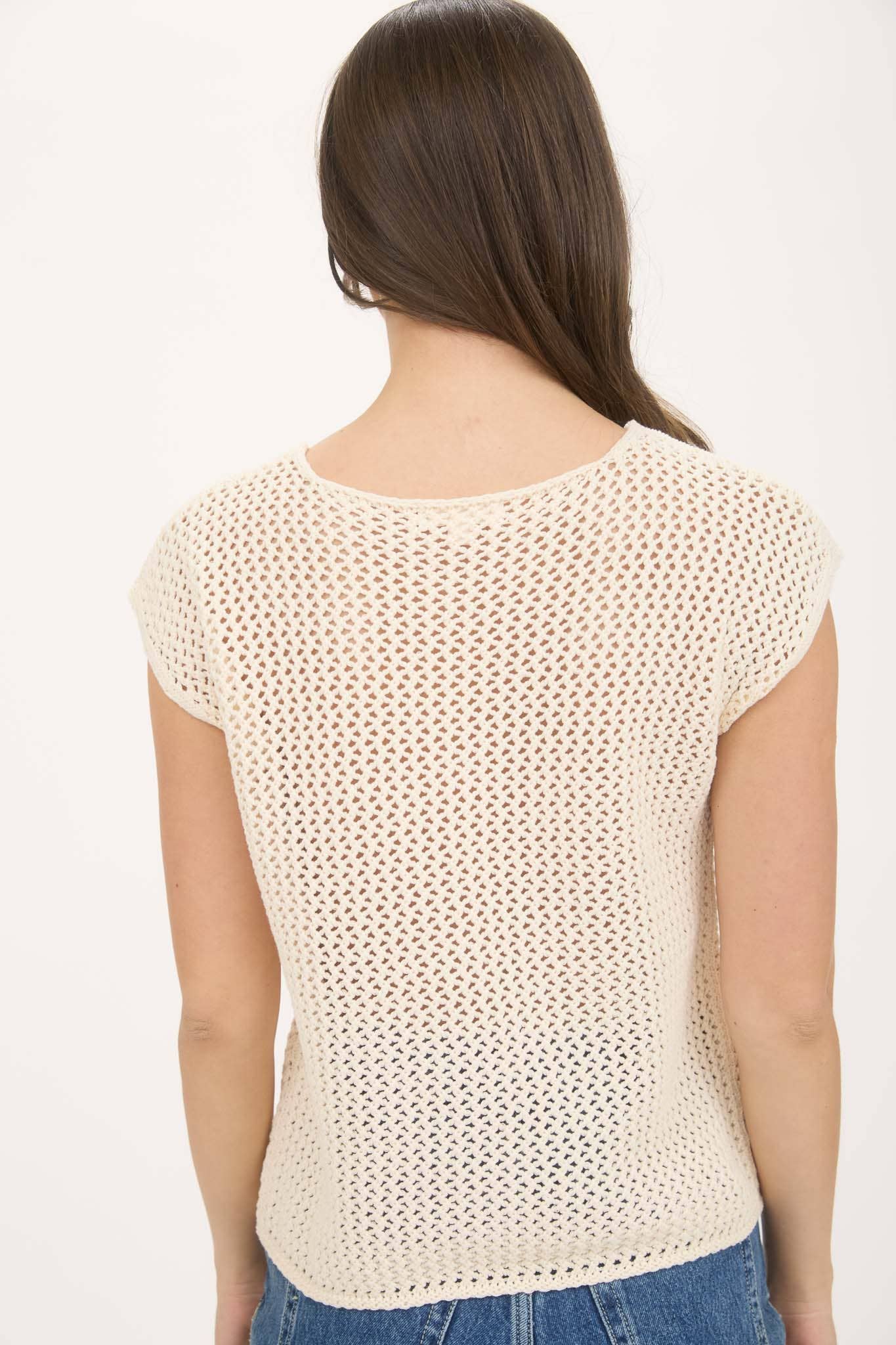 Blu Pepper - Wholesale Knit Sweater - Women's - AMERICAN FLAG CROCHET KNIT SWEATER TOP6