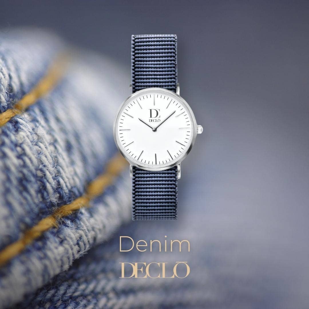 DECLO' – wholesale Armbandsur - Dam – Denimklocka i silver från DECLO'1