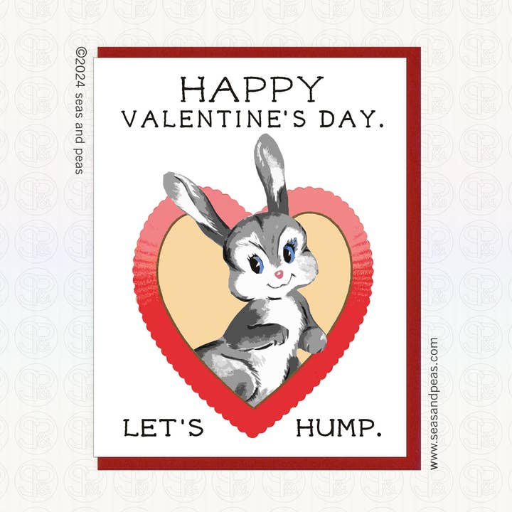 Happy Valentine's Day Let's Hump Card - Mature for wholesale by Seas and Peas, LLC