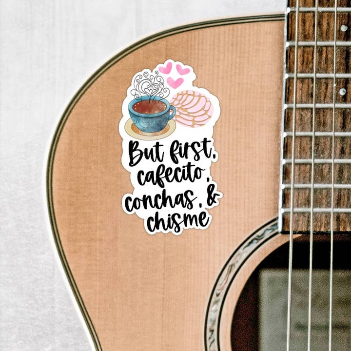 Quirky Latina Co - Wholesale Sticker - But first cafecito conchas chisme Waterproof Vinyl Sticker2