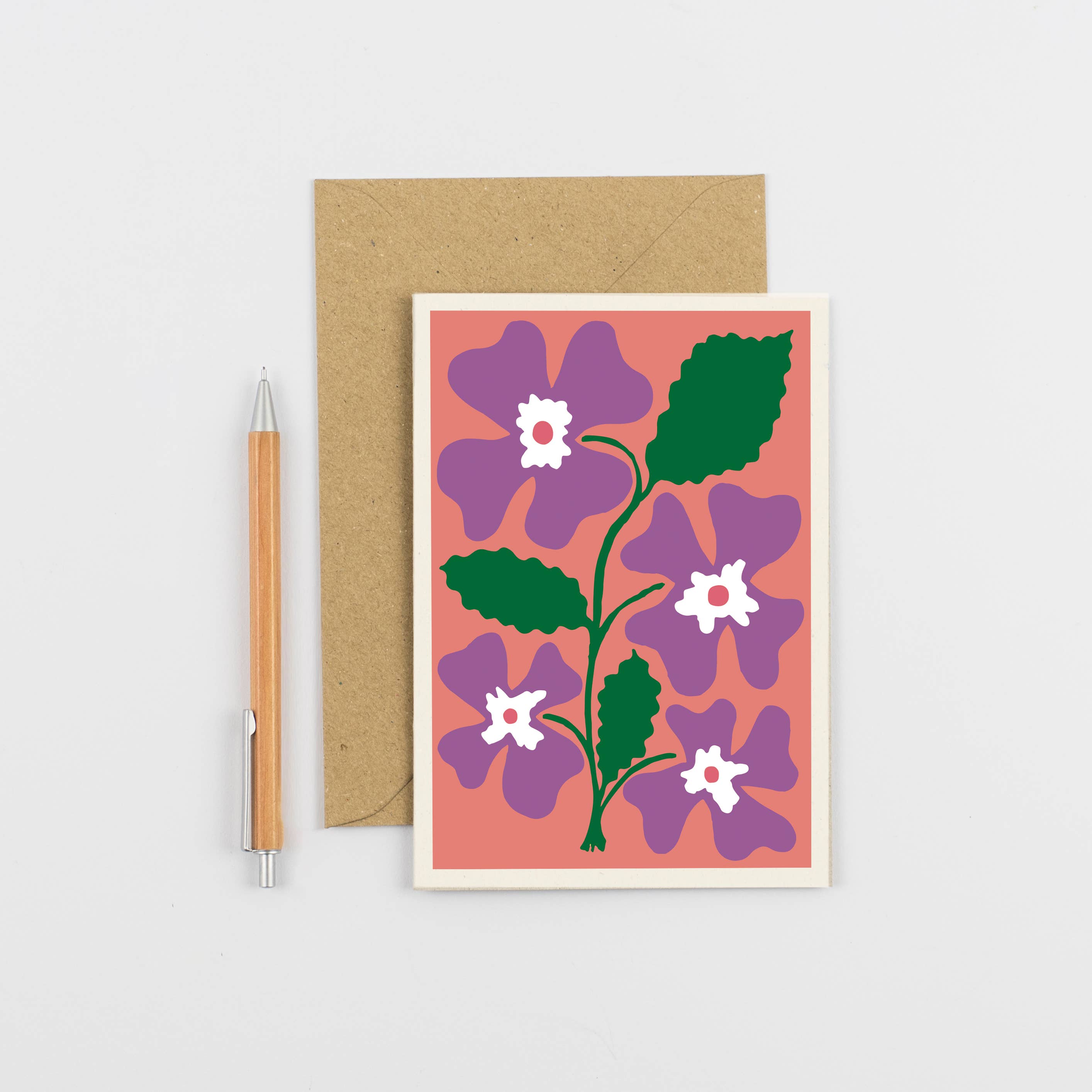 Studio Wald - UK Made - Wholesale Everyday Greeting Card - All Occasions Greetings Card- Plants- Pansy