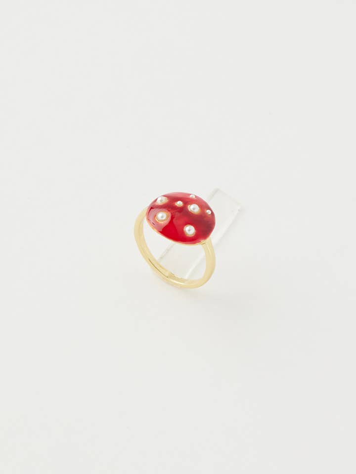 Mushroom Enamel Ring - UK, US & EU for wholesale by Fable England